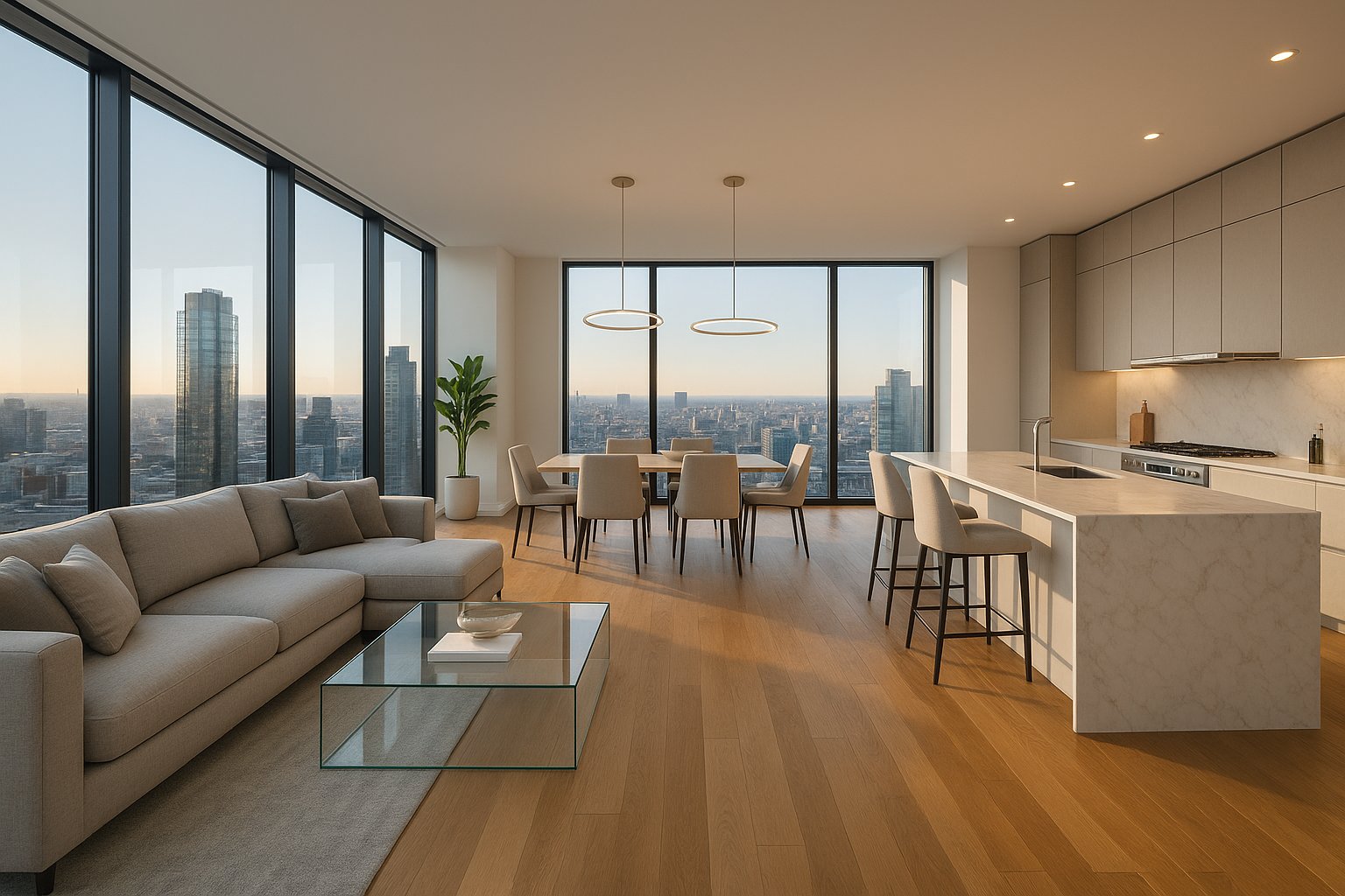 Interior of a modern high-rise apartment